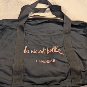 Lancome Black Tote Bag with Pink Accents